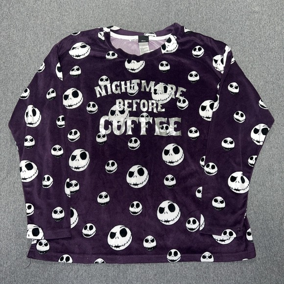 Nightmare Before Christmas 'Nightmare Before Coffee' PJ Top Size S Sleep Shirt - Picture 1 of 6